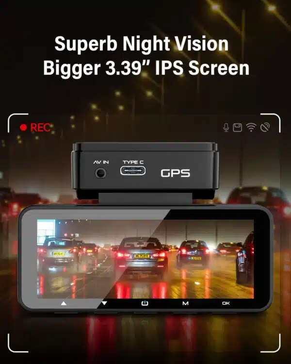IIWEY D2 Pro Dash Cam Front and Rear 4K with GPS and WiFi - Image 3