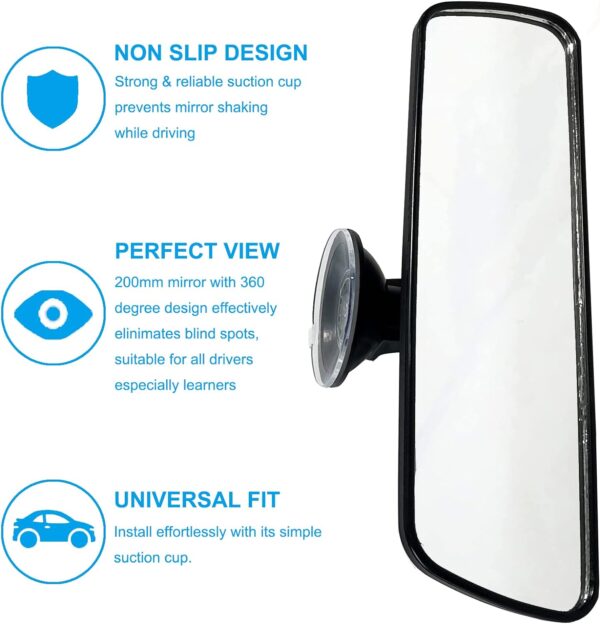 rear view mirror for driving test with suction cup