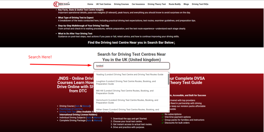 Search for Driving Test Centres Near You in the UK (United kingdom)