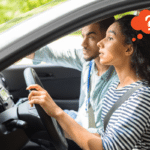 What do you do in a driving test?